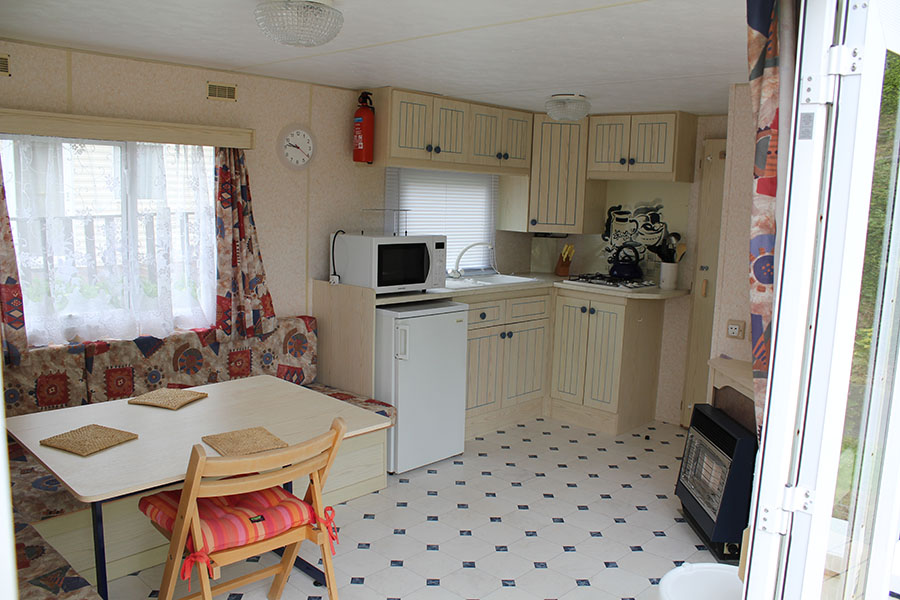salon mobil-home hortensia à la foret fouesnant