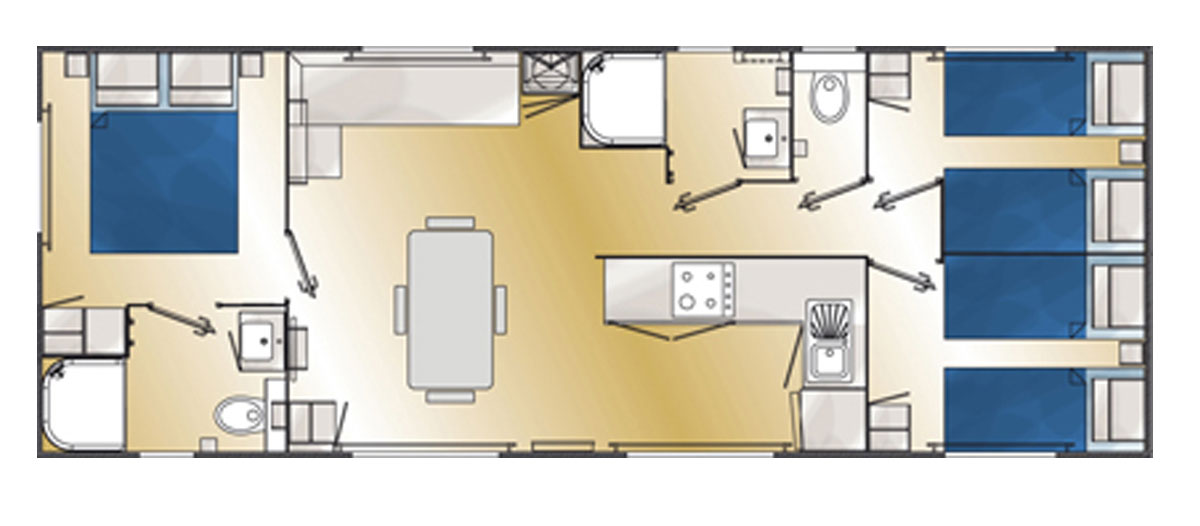Chambre mobile-home Caraibes
