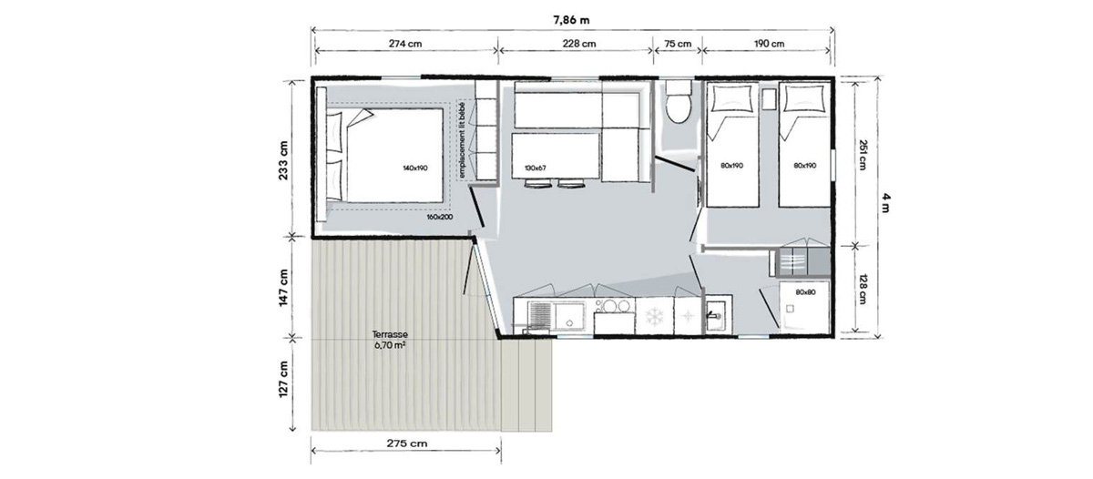 Plan mobile-home Rhodo